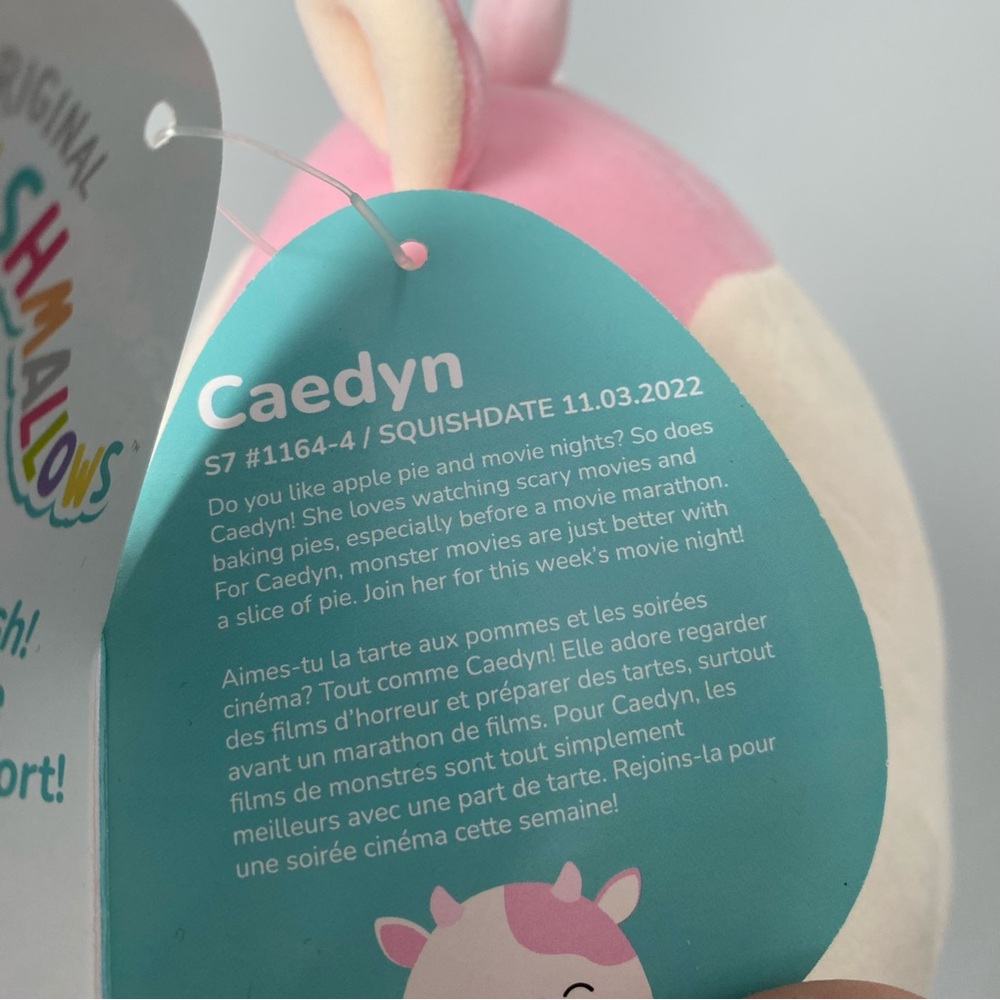 Caedyn the Cow 7” Squishmallows 2024 NWT - Picture 4 of 5